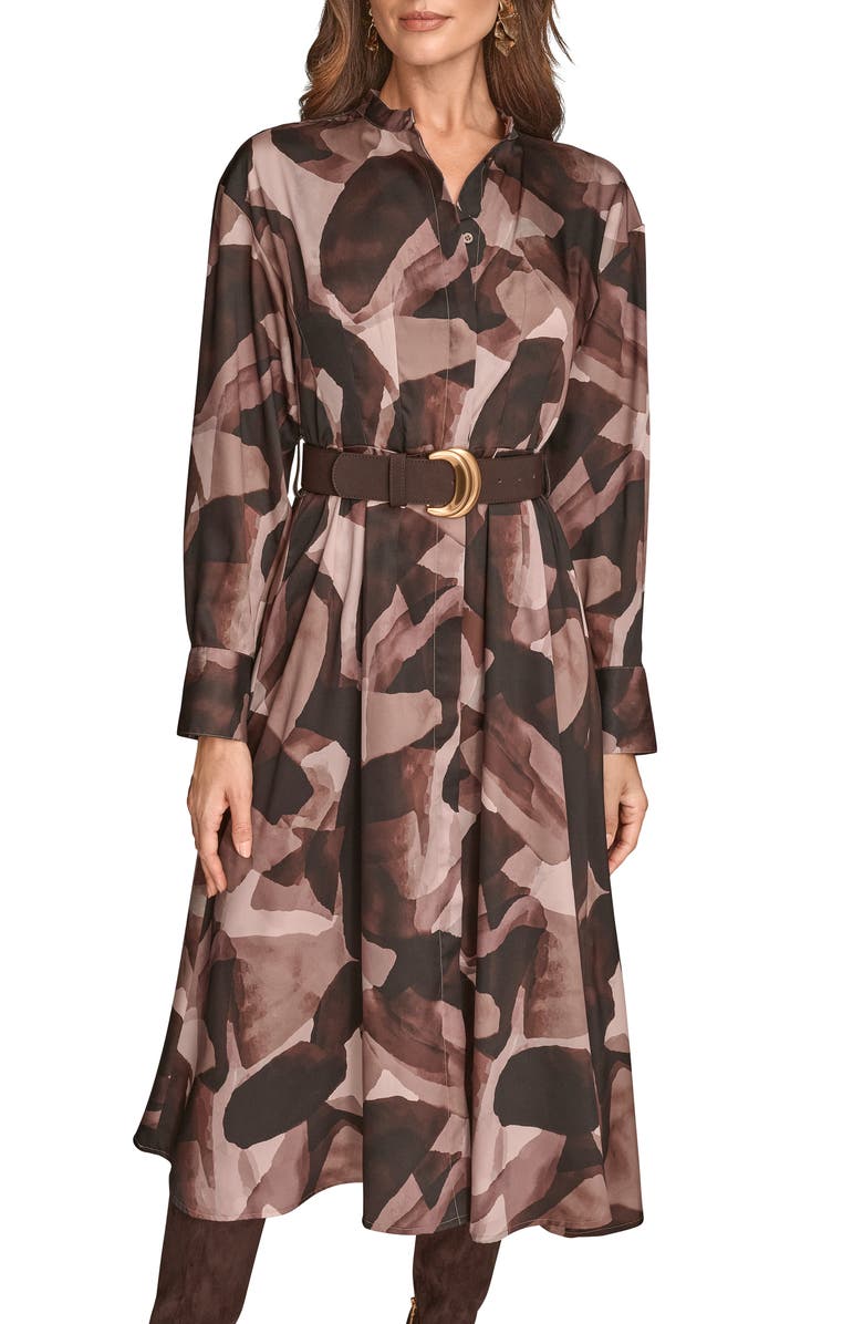 Donna Karan New York Abstract Print Long Sleeve Shirtdress, Alternate, color, Nolita Multi