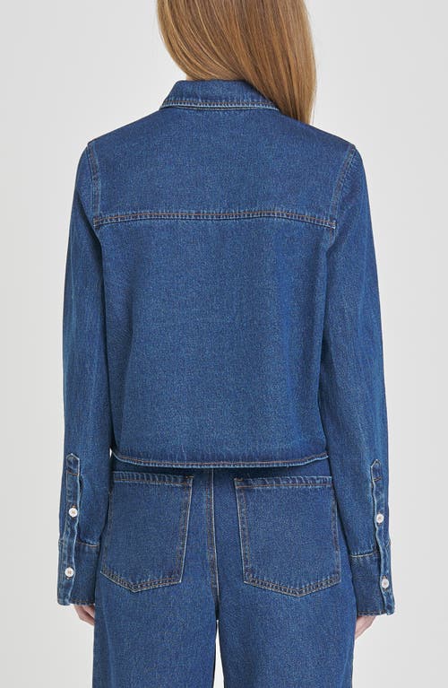 Wayf Mercer Denim Button-up Shirt In Blue