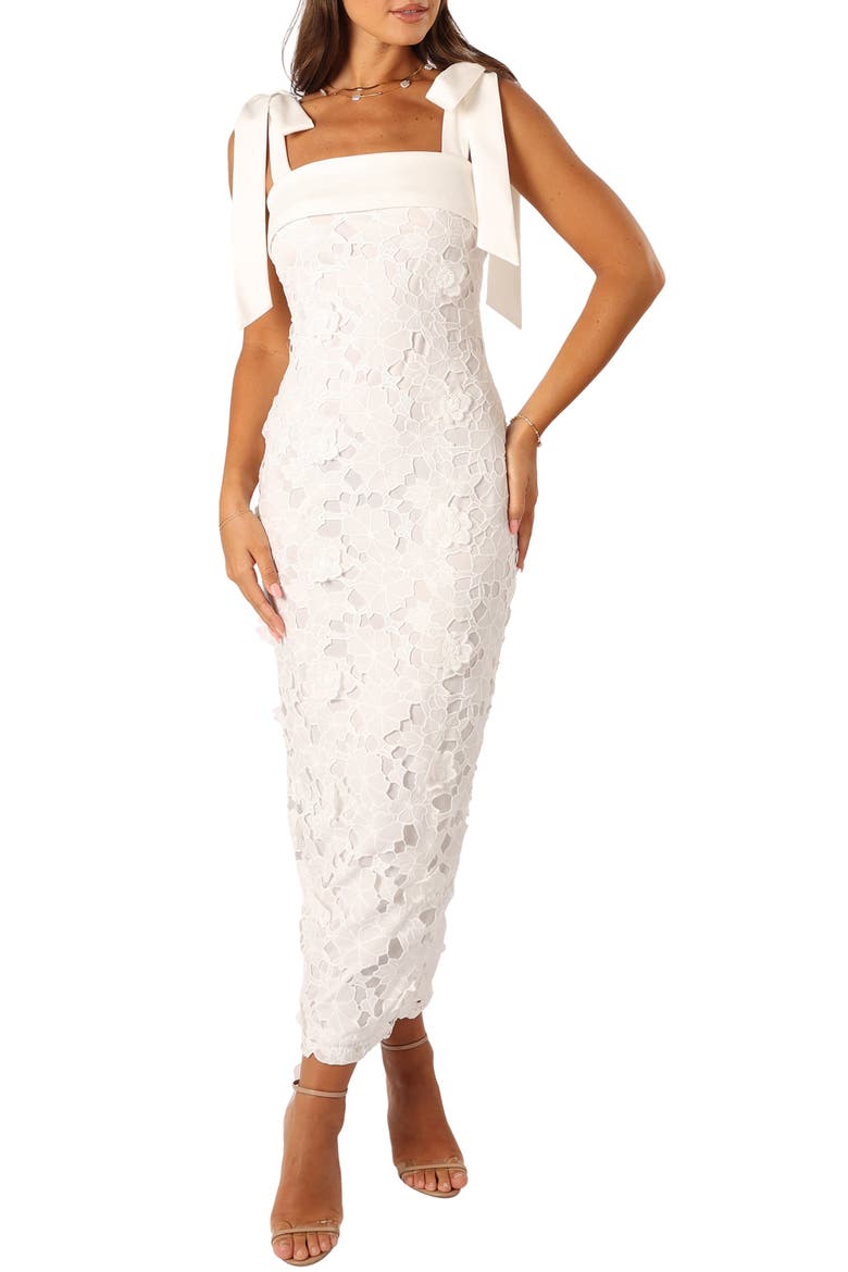 Emersyn Lace Sheath Dress, Main, color, WHITE