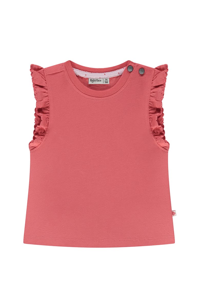 BABYFACE Ruffled Sleeveless Top, Main, color, Coral Red