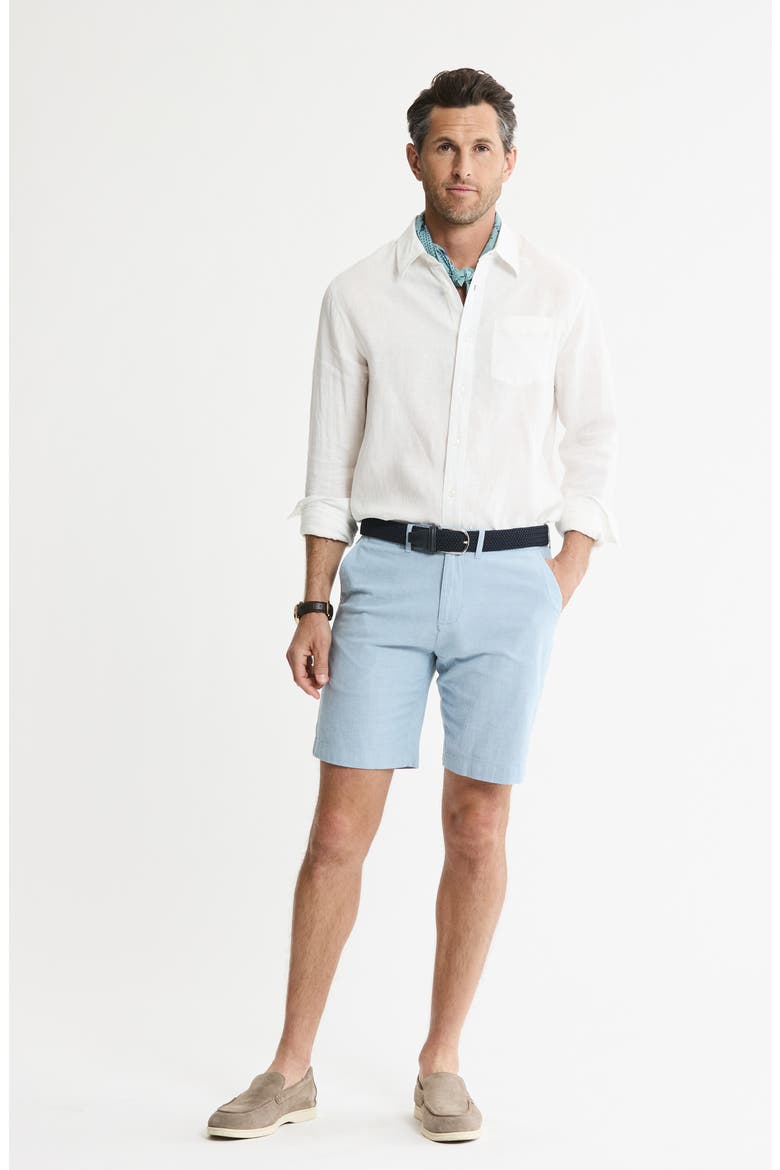 Stretch Cotton Chambray Shorts, Alternate, color, LIGHT BLUE