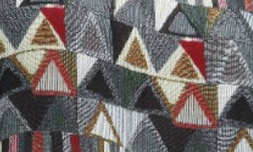 Apny Printed Smocked Cuff Top In Grey Multi