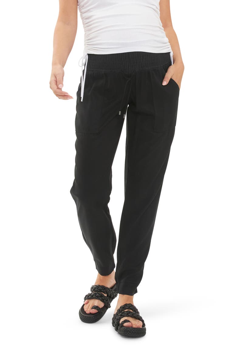 Off Duty Maternity Joggers, Main, color, BLACK