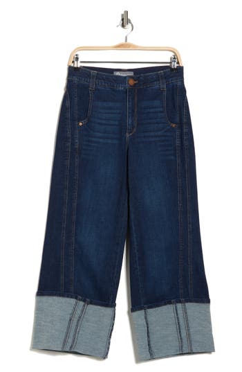 Democracy Cuff Crop Jeans In Blue