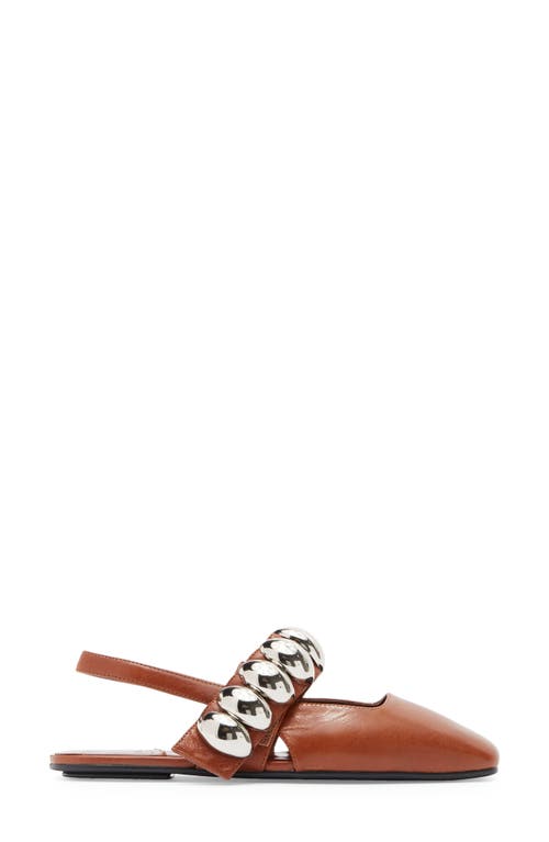 Jeffrey Campbell Manon Slingback Flat In Tan Silver