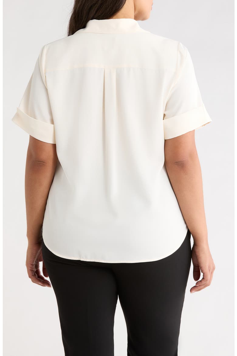 Short Sleeve Button-Up Shirt, Alternate, color, WHITE DOVE