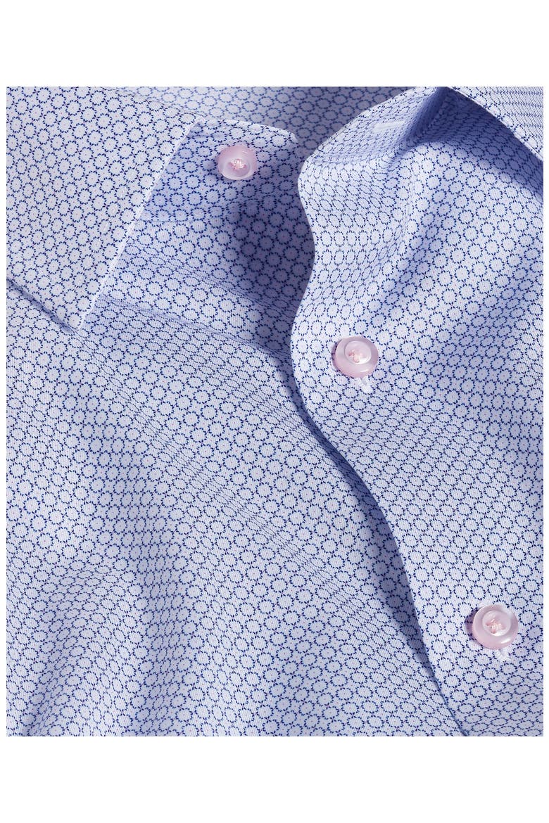 Trim Fit Neat Microprint Cotton Twill Dress Shirt, Alternate, color, NAVY/ BERRY