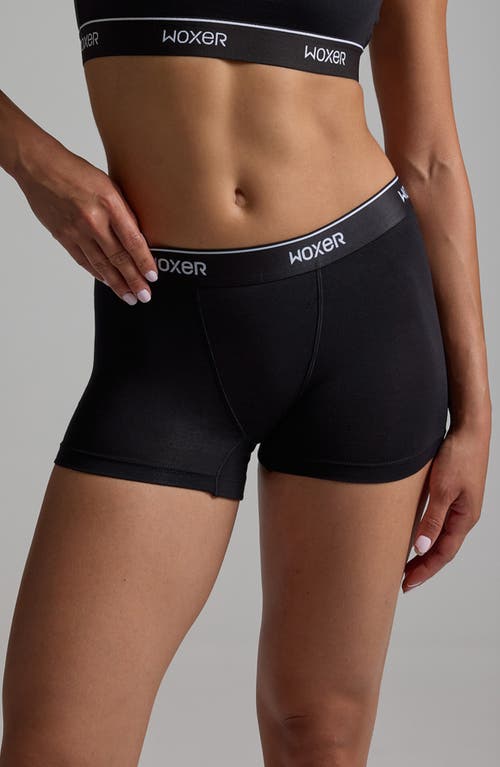 Woxer Star Ultra-soft 3-inch Boxer Briefs In Black