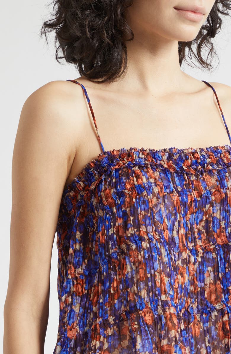 Ulla Johnson Florian Floral Silk Top, Alternate, color, Violet