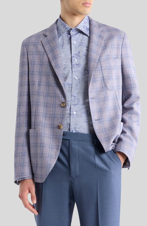Plaid Silk & Wool Sport Coat