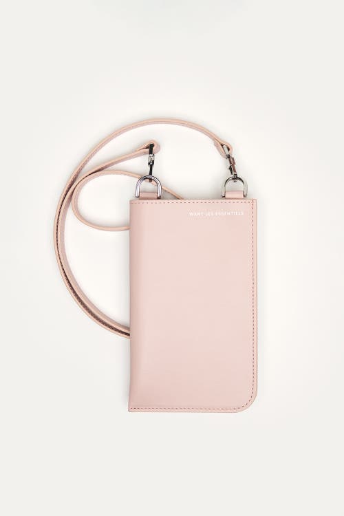 Want Les Essentiels De La Vie Want Les Essentiels Arch Smooth Leather Phone Bag In Blush