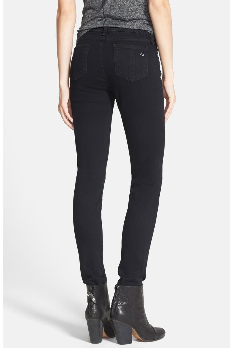 High Rise Skinny Stretch Jeans, Alternate, color, COAL