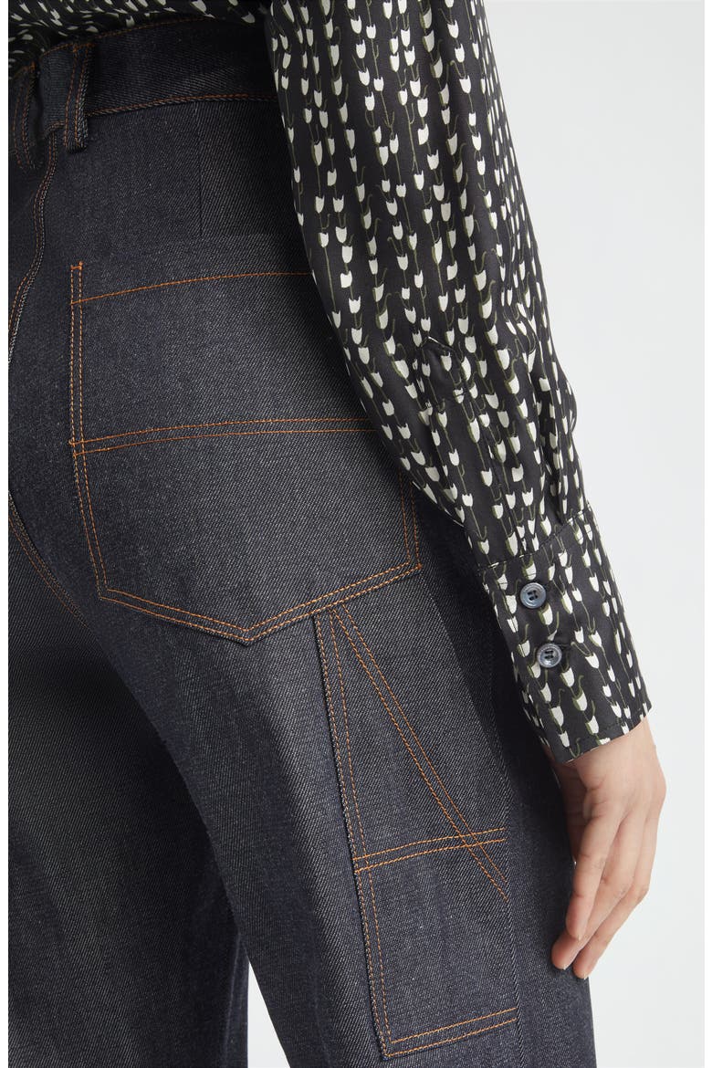 Mills High Waist Wide Leg Organic Cotton Jeans, Alternate, color, INDIGO