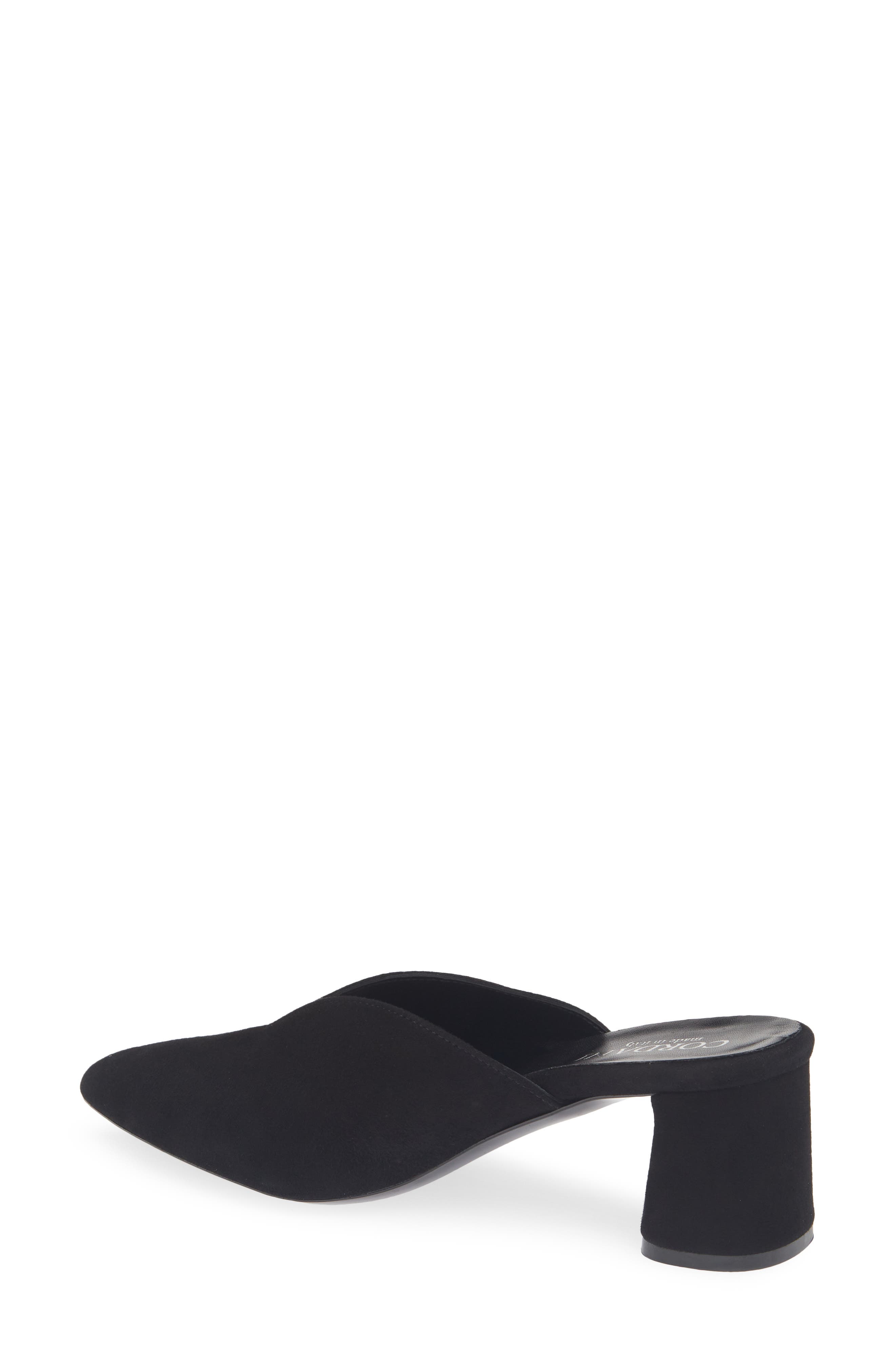 Gayle Leather Pointed Toe Mule, Alternate, color, BLACK SUEDE