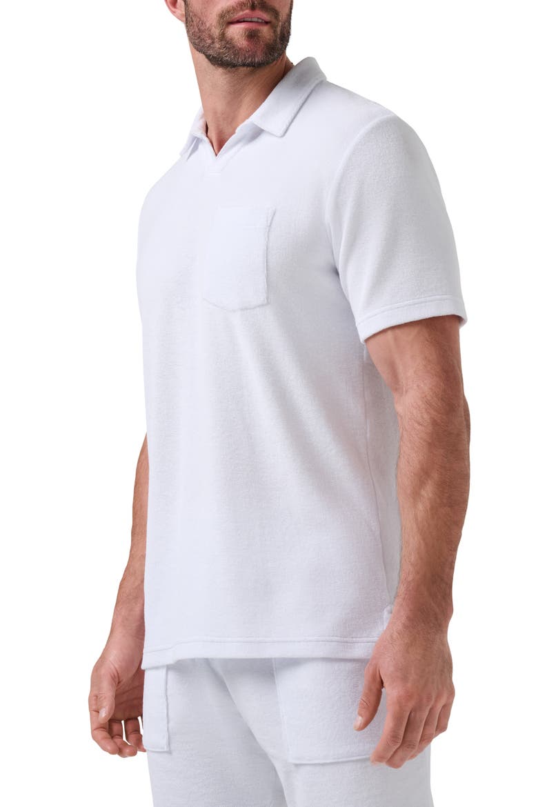 Beach Club Terry Popover Polo, Alternate, color, WHITE