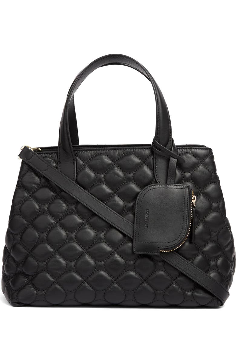 LK Bennett Juliette Quilted Leather Tote, Main, color, Black