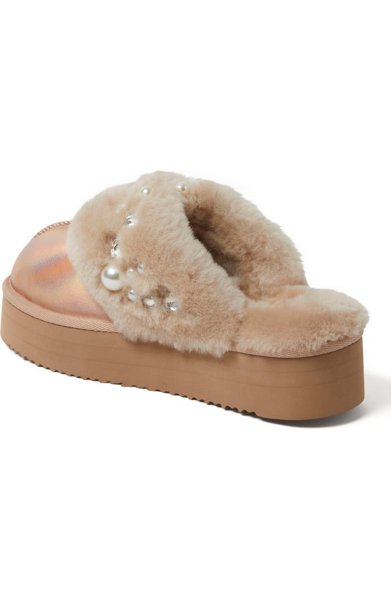 DEARFOAMS Fireside Ballina Genuine Shearling Platform Scuff Slipper, Alternate, color,
