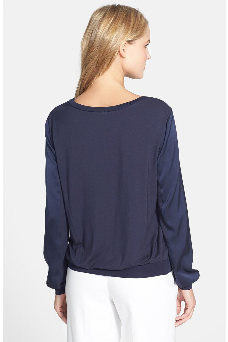 'Kennedy' Stretch Silk Top, Alternate, color, METAL WIRE