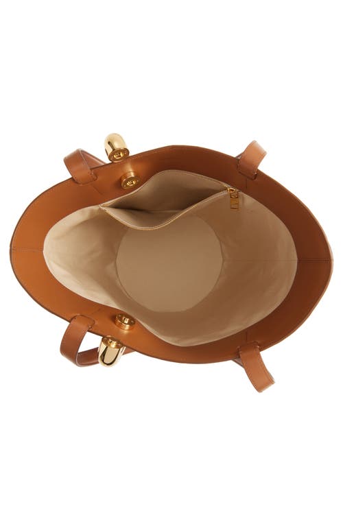 Jacquemus The Medium Bambola Asymmetric Leather Bucket Bag In Light Brown 810