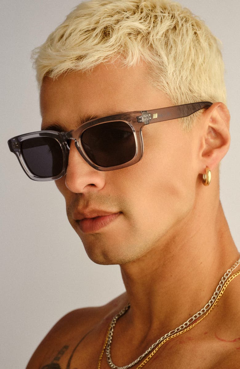 Le Specs Iceman 52mm Square Sunglasses, Alternate, color, Pewter / Smoke Mono