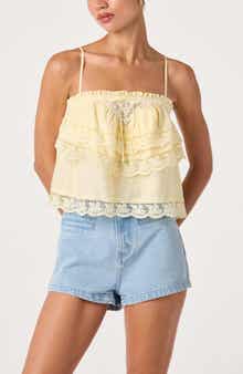 Jazlyn Lace Detail Tiered Top