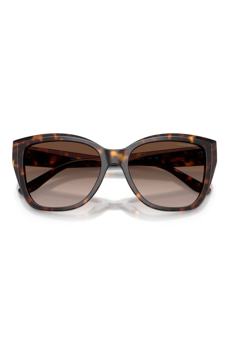 55mm Gradient Cat Eye Sunglasses, Alternate, color, SHINY HAVANA / BROWN GRADIENT