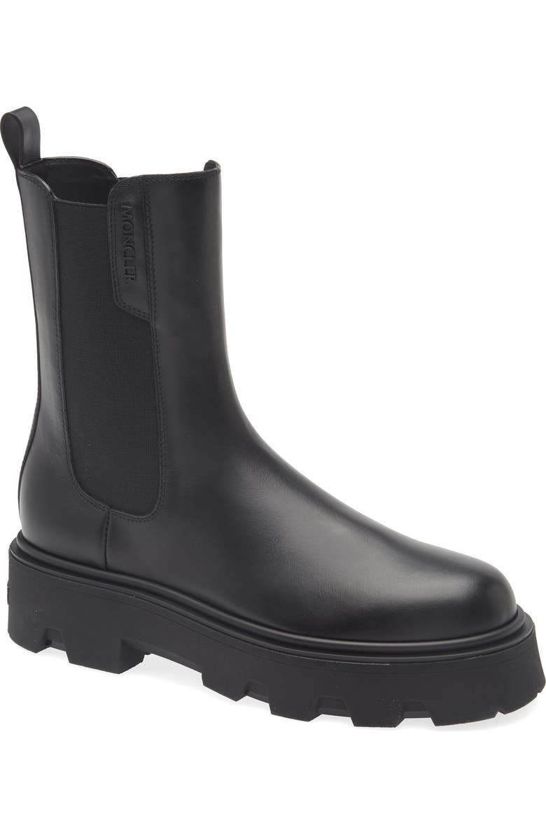 Moncler Aurea Lug Chelsea Boot, Main, color, Black
