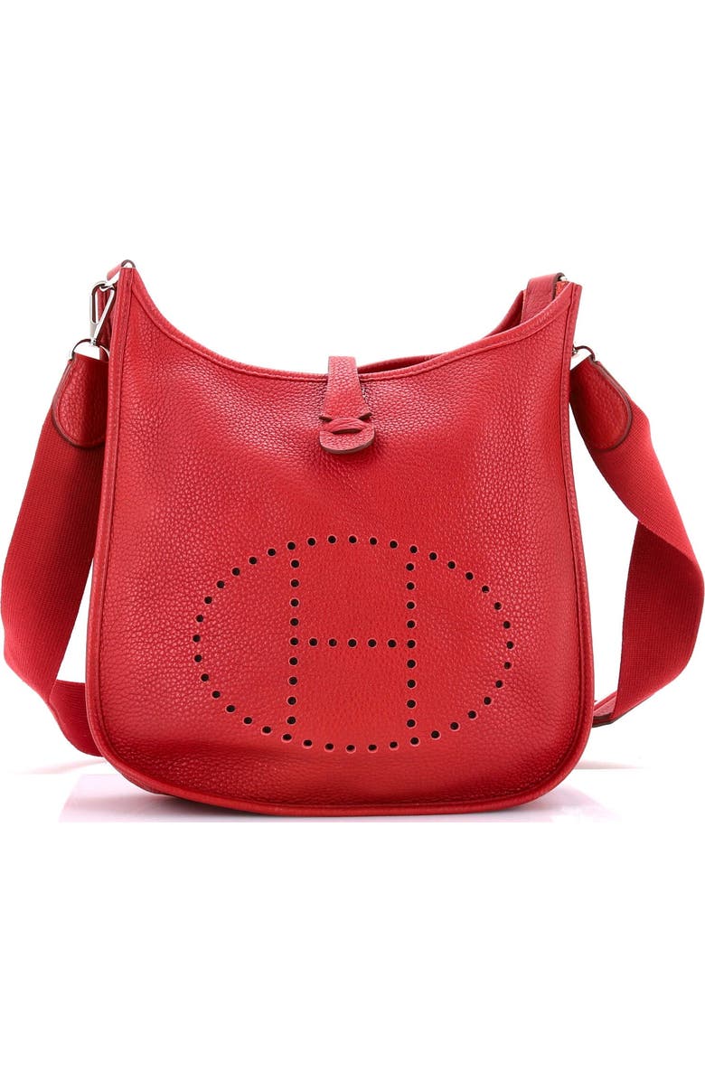 Pre-Owned Hermes Evelyne Bag Gen III Clemence PM, Main, color, Rouge Garance