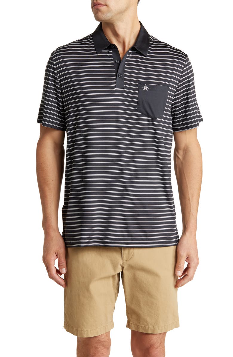 Original Penguin Colorblock Stripe Jersey Polo, Main, color, 