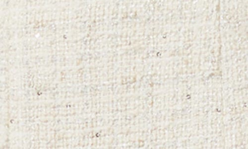 Marina Rinaldi Eburnea Metallic Tweed Mixed Media Skirt In White
