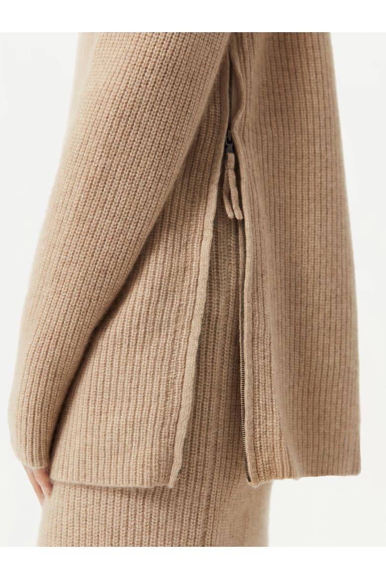 Cashmere Sweater With Side Zippers, Alternate, color, warm grey