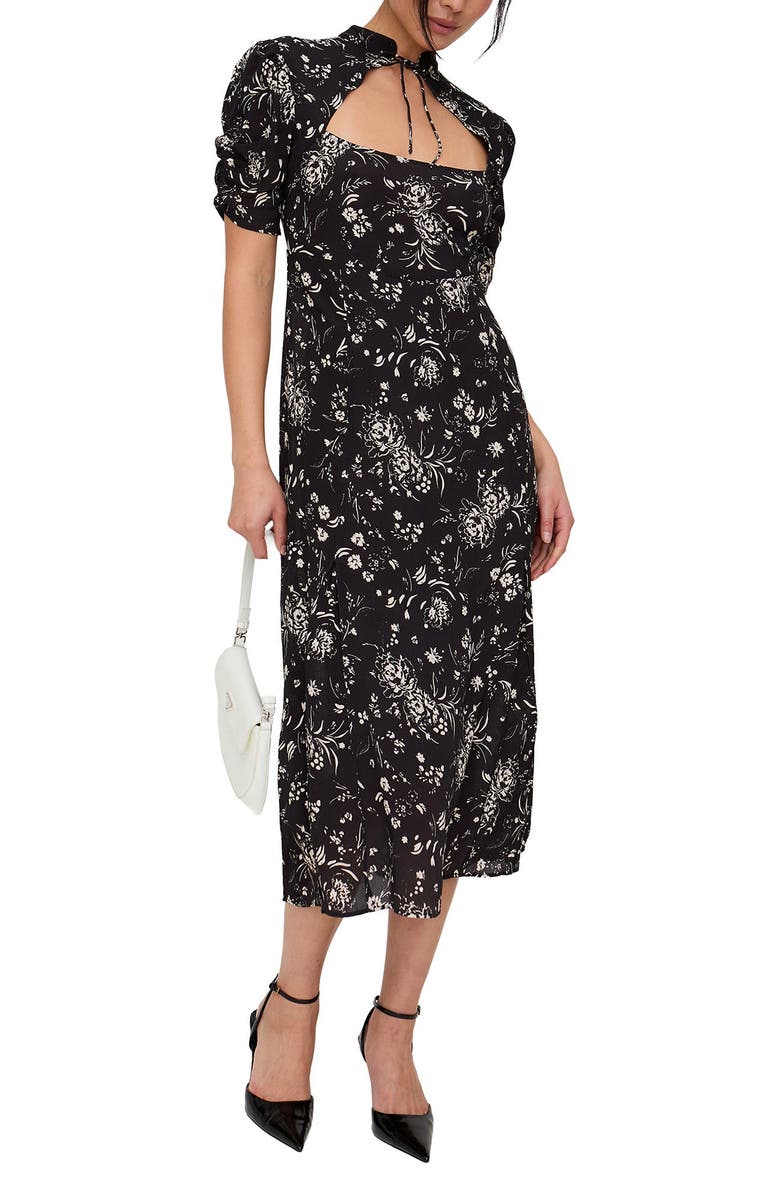 Lily and Lionel London Primrose Midi Dress, Alternate, color, Black