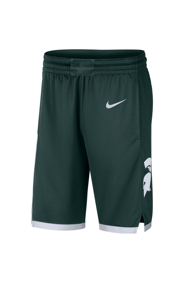 Nike Men's Nike Green Michigan State Spartans Logo Replica Performance Basketball Shorts, Alternate, color, Green