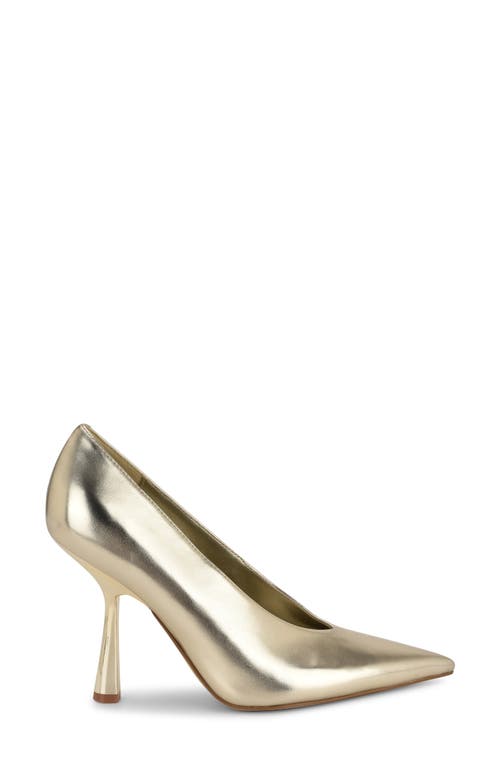 Nine West Lorela Pointed Toe Pump In Gold