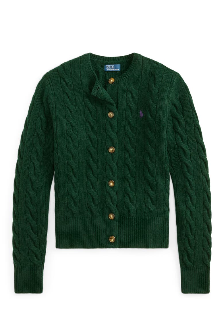 Wool & Cashmere Cardigan, Alternate, color, GREEN