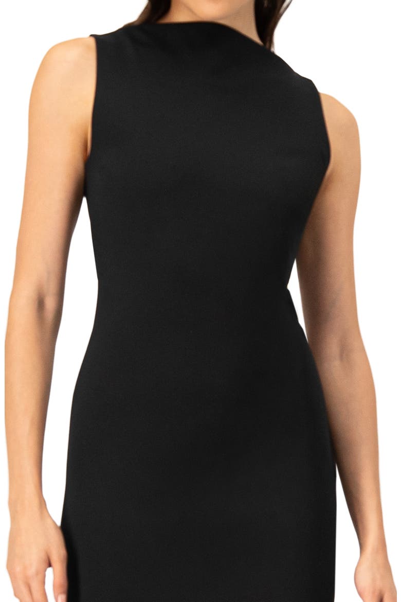 Sleeveless Midi Dress with Side Slit, Alternate, color, Black