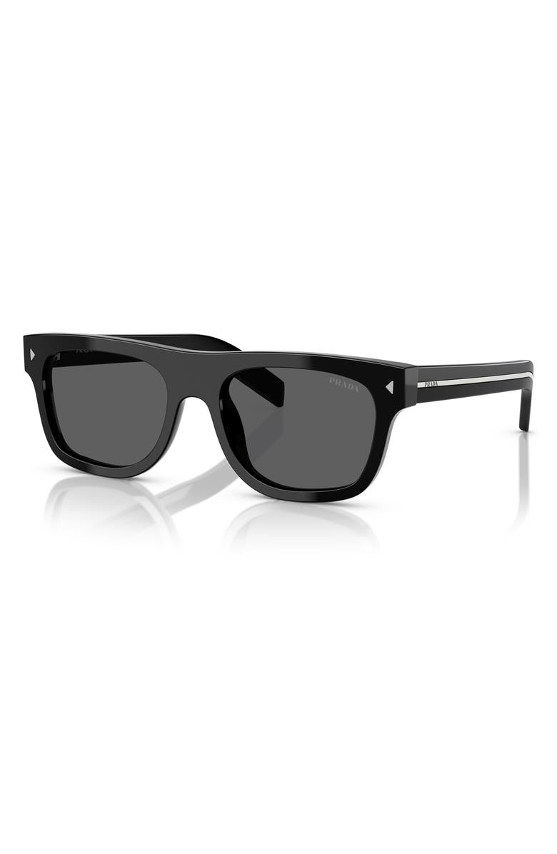 Prada 55mm Pillow Sunglasses, Alternate, color, Black