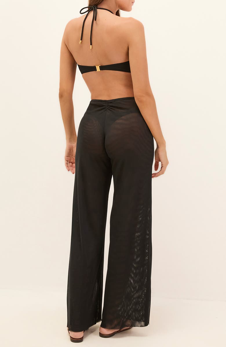 ViX Paula Hermanny Saana Sheer Cover-Up Pants, Alternate, color, Black