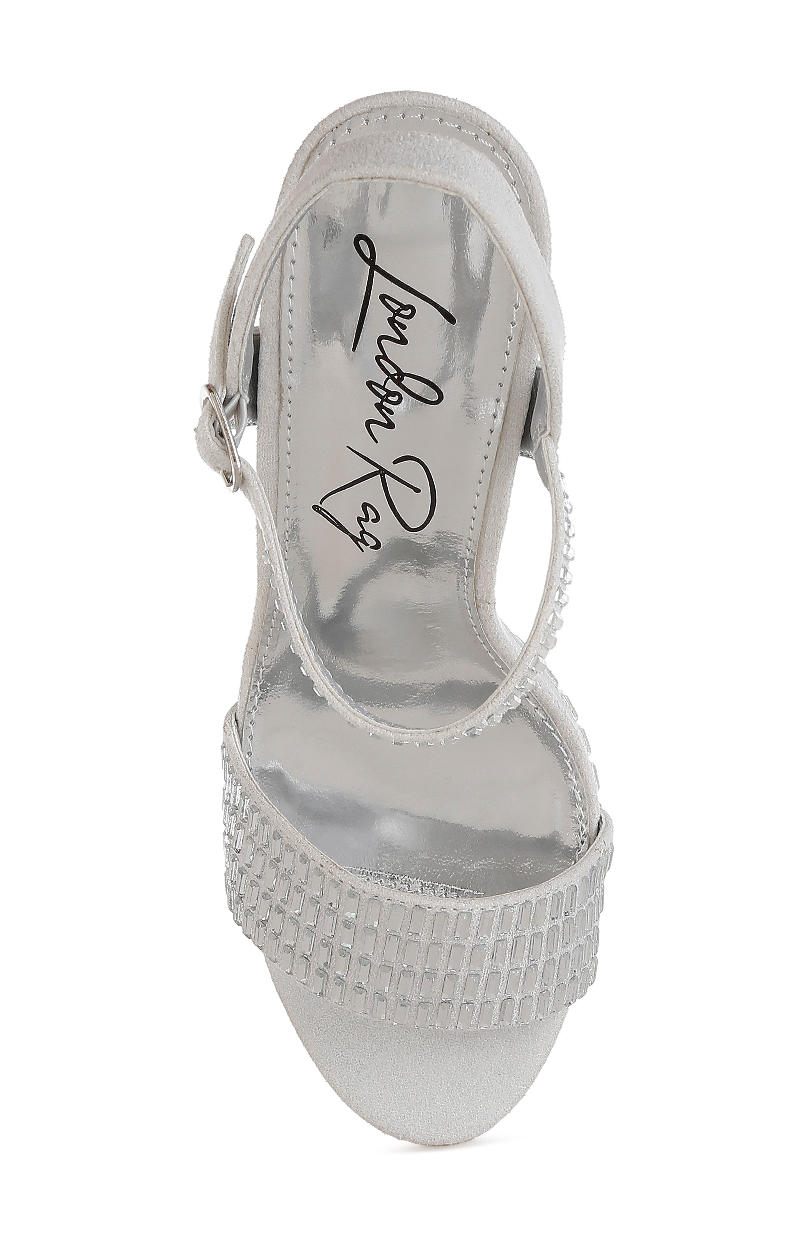 Ortage Rhinestone Platform Sandal, Alternate, color, SILVER