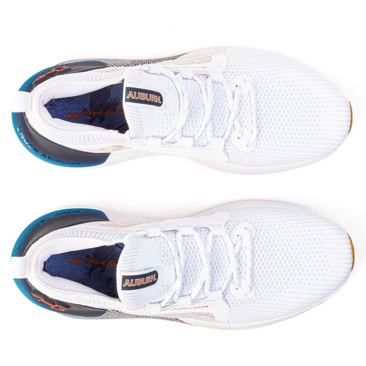 Under Armour Men
s Under Armour  White Auburn Tigers HOVR Phantom 3 Running Shoes, Alternate, color, White