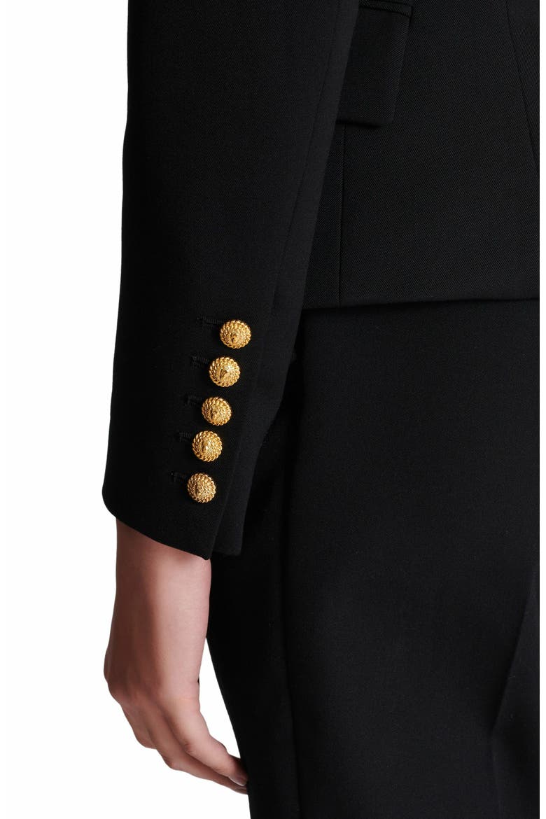 Grain De Poudre 6-Button Fitted Jacket, Alternate, color, Black