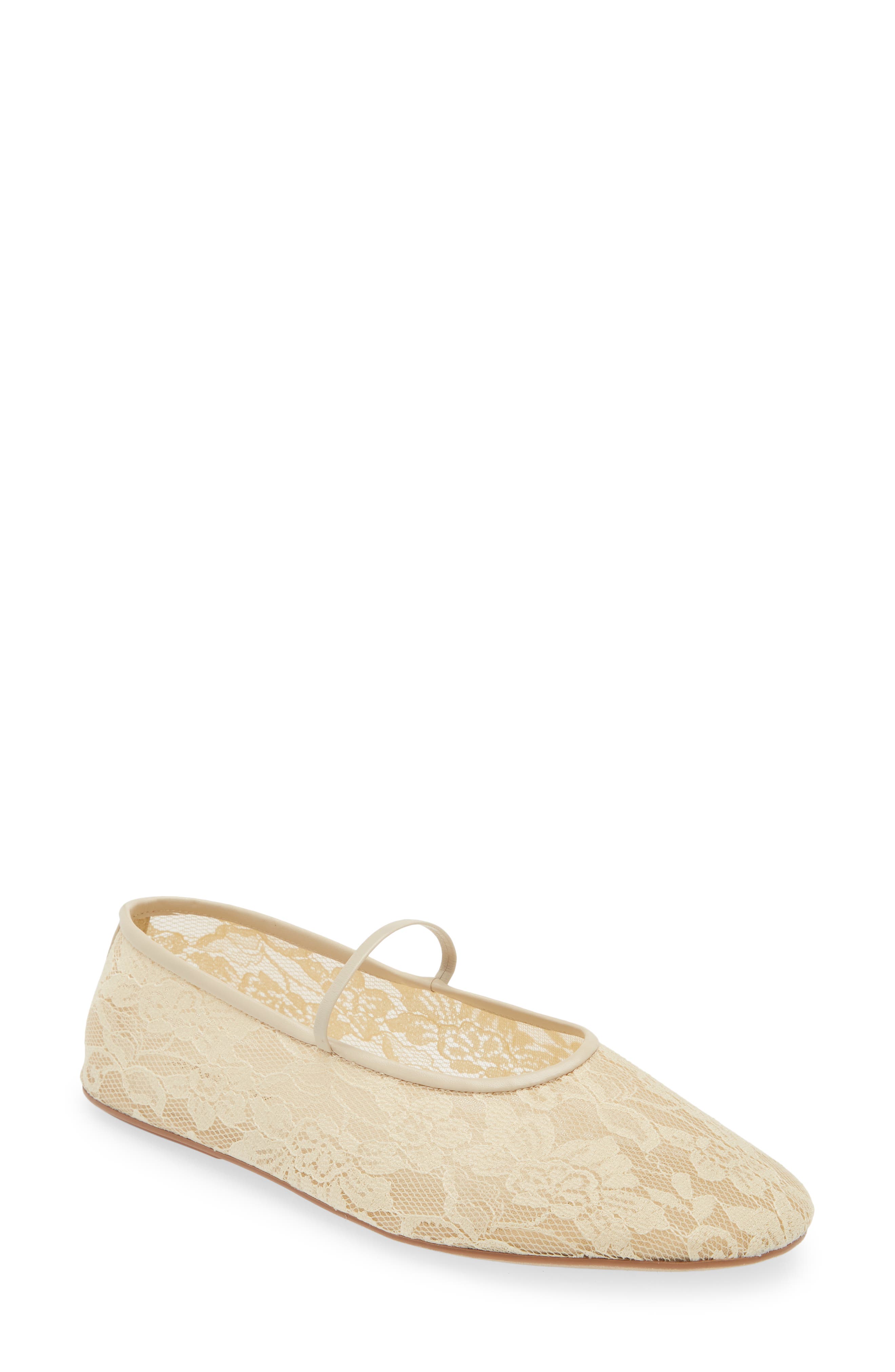 Mesh Mary Jane Flat, Main, color, YELLOW LACE
