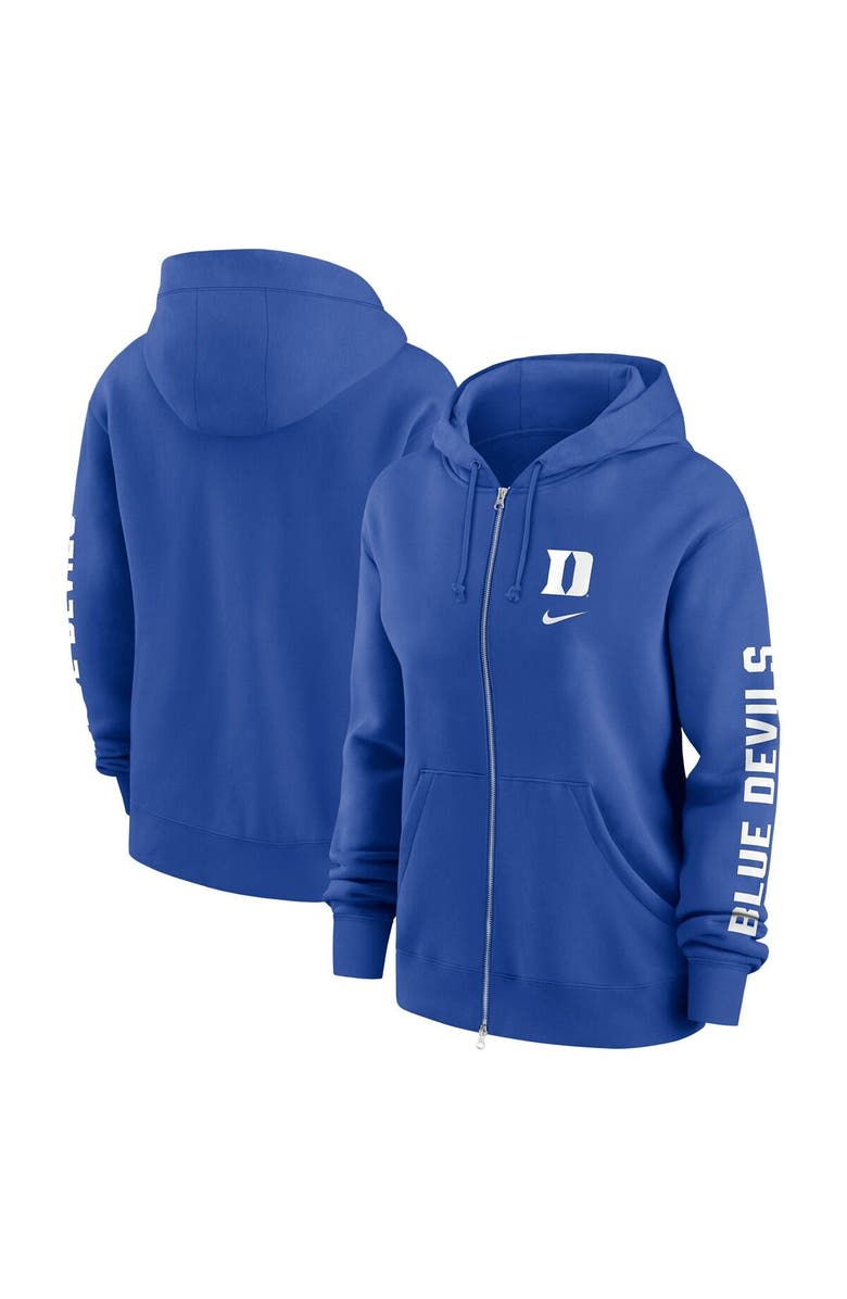 Nike Women's Nike  Royal Duke Blue Devils Oversize Lockup Phoenix Full-Zip Hoodie Jacket, Alternate, color, Royal