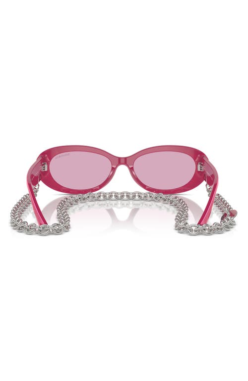 Tiffany & Co . 54mm Oval Sunglasses With Chain In Multi