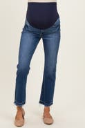 PinkBlush Released Hem Cropped Straight Leg Maternity Jeans
