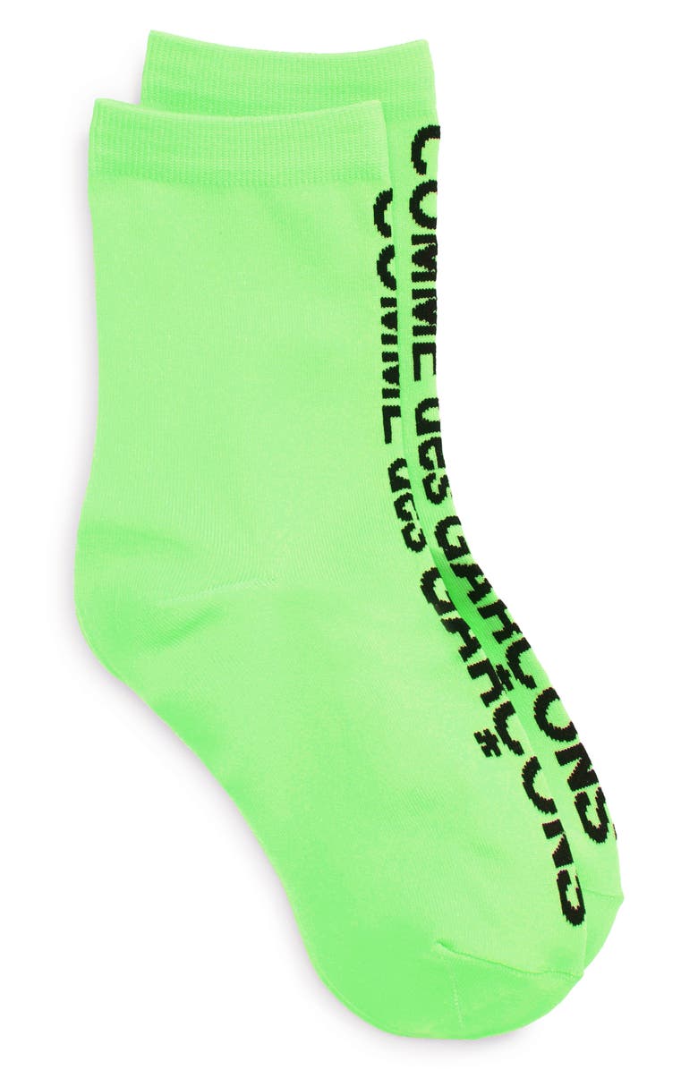 Comme des Garçons Logo Crew Socks, Main, color, 