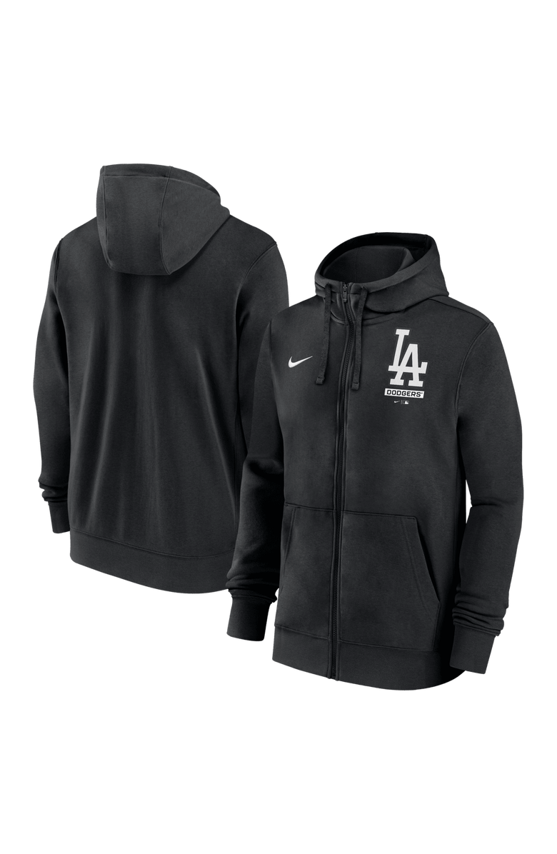 Nike Men's Nike Black Los Angeles Dodgers Primetime Lockup Full-Zip Hoodie, Main, color, Black