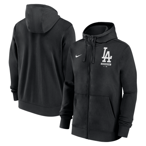 Men's Nike Black Los Angeles Dodgers Primetime Lockup Full-Zip Hoodie