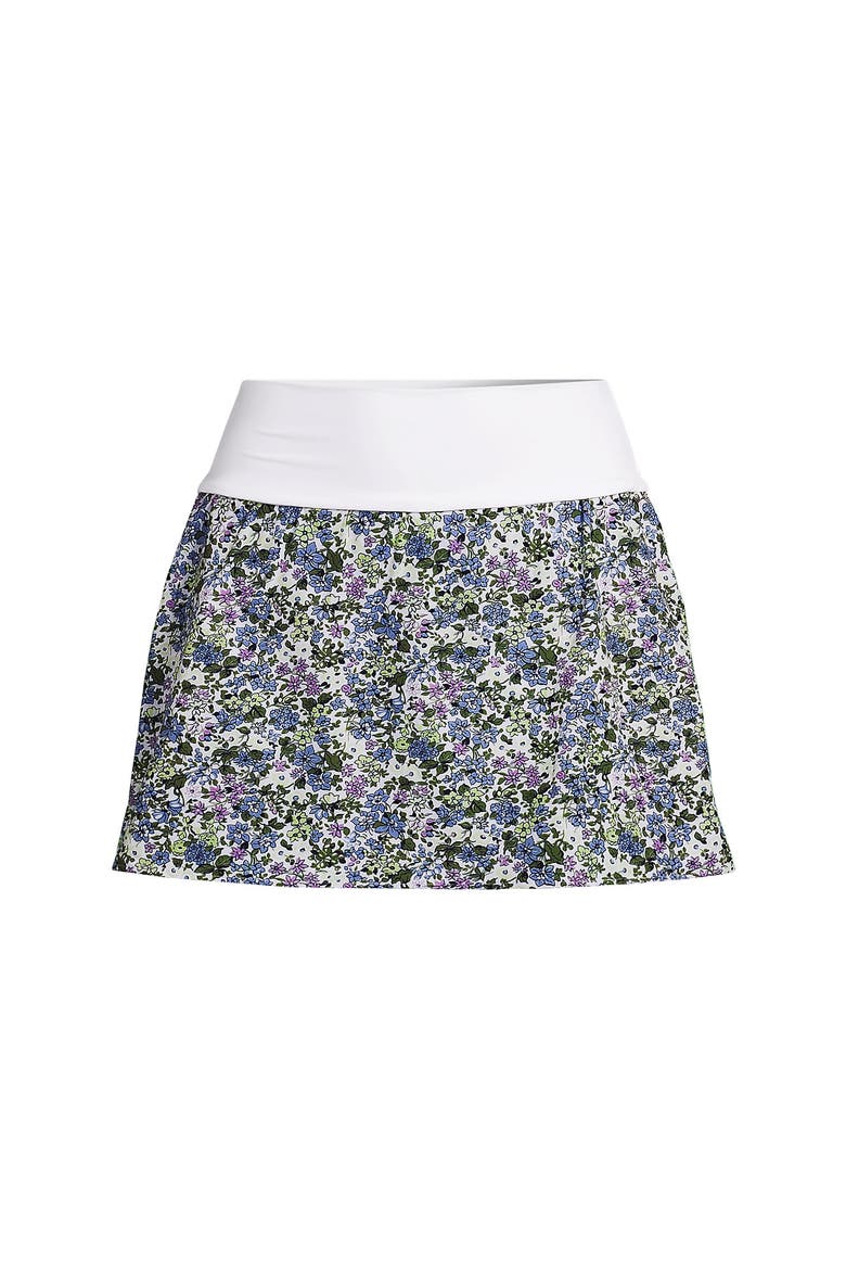 Pinchless Mini Swim Skort, Alternate, color, White/Lilac Multi Ditsy Floral