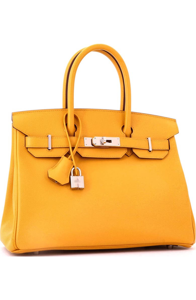 Pre-Owned Hermes Birkin Handbag Yellow Epsom with Palladium Hardware 30, Alternate, color, Jaune Ambre